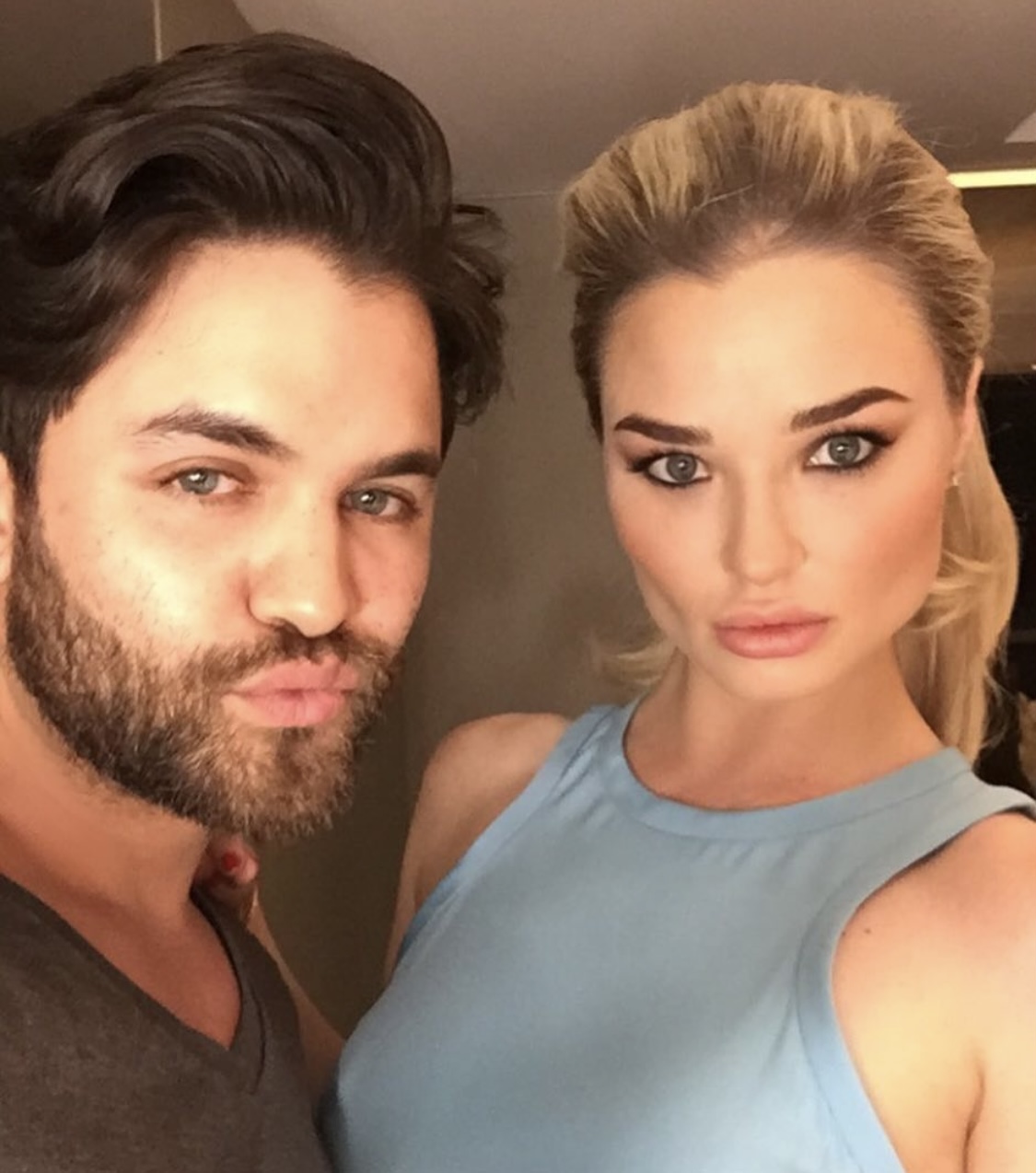 Carwin Brice with model — beauty look