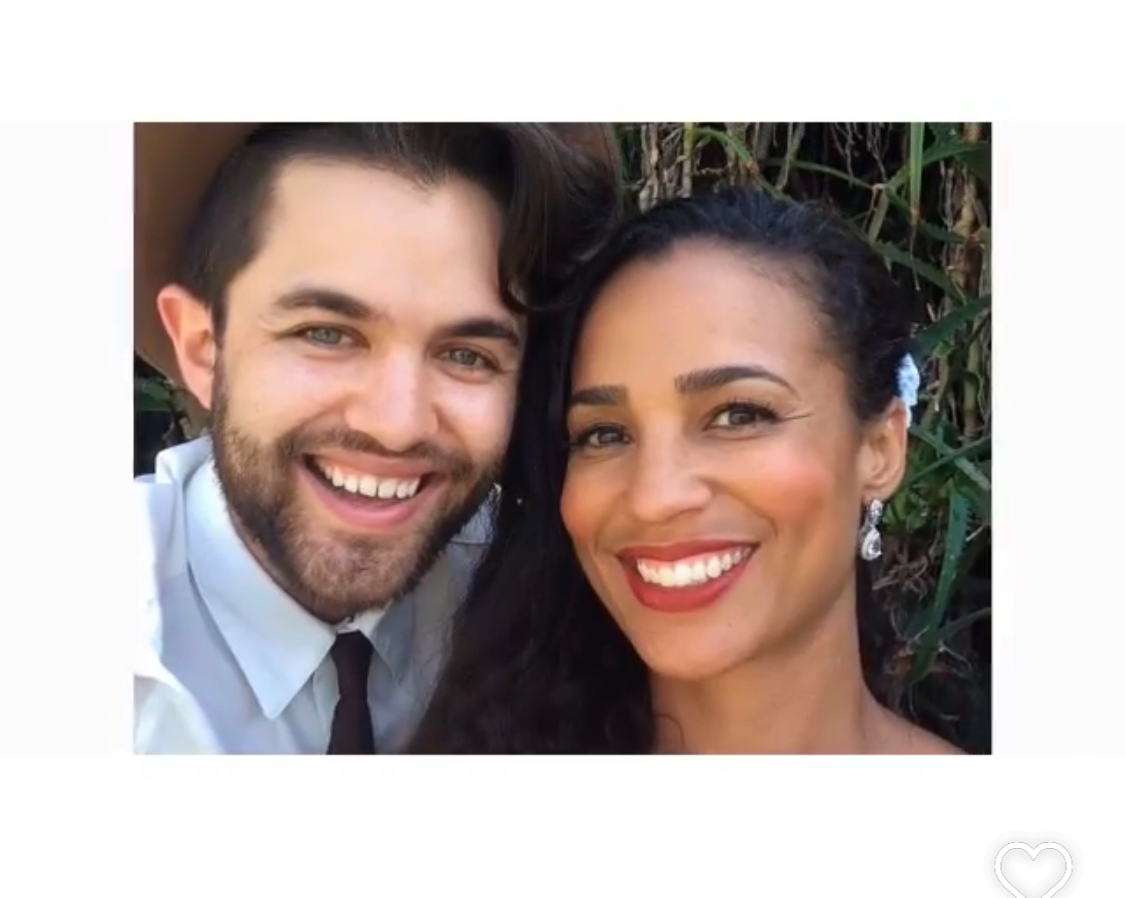Carwin Brice with bride — wedding day smile